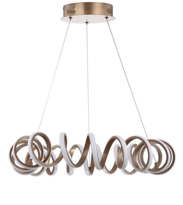 Cursive 24" Adjustable Spiral Integrated LED Metal Chandelier Ceiling Light - JONATHAN Y